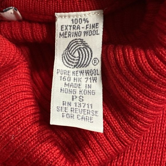 Lord & Taylor Womens PSmall red Extra Fine Merino Wool Turtleneck Sweater NWT - Picture 5 of 9